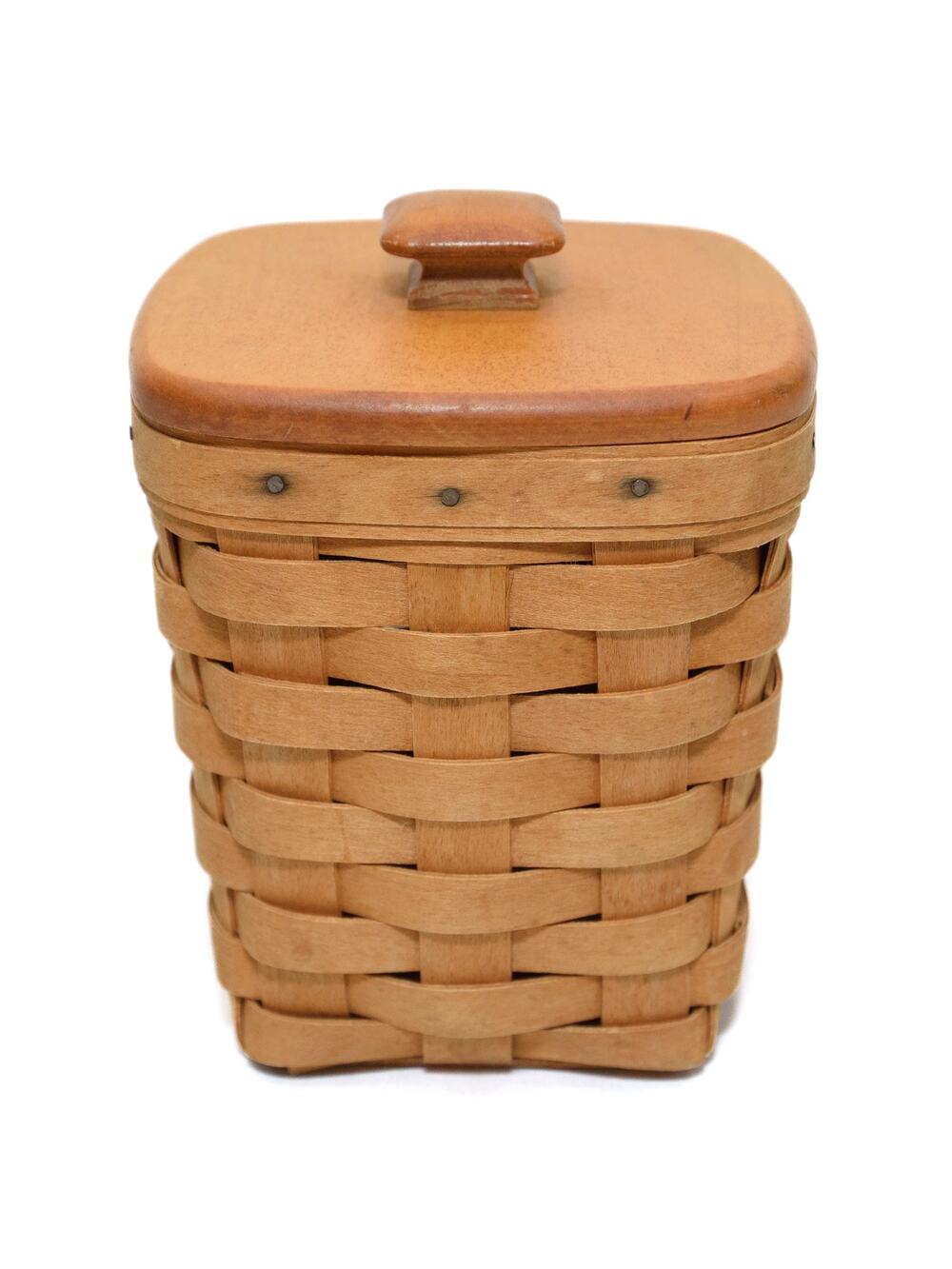 Longaberger 1996 Square Medium Spoon Basket With Lid